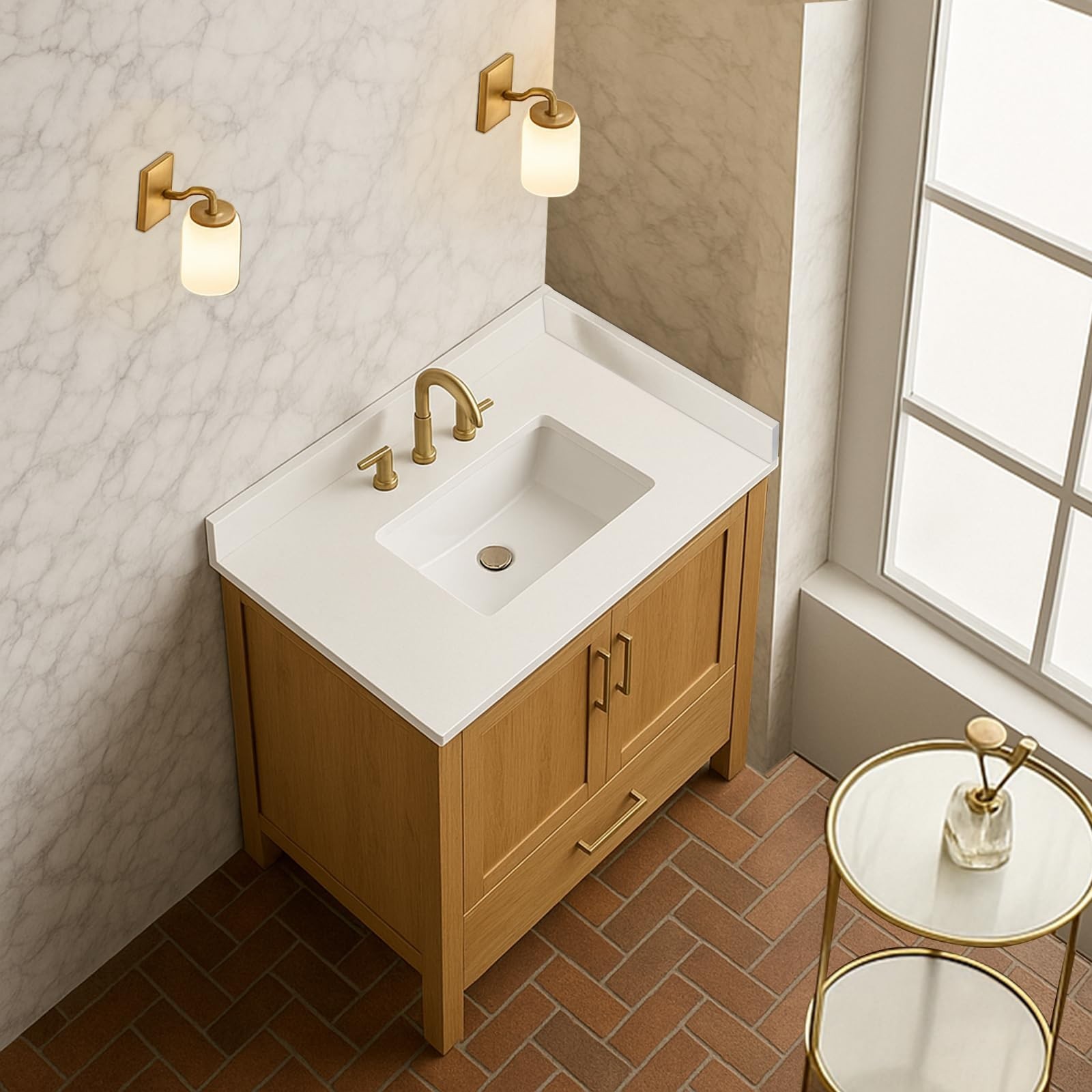 Engineered Stone Sidesplash/Backsplashes Vanity White 30” x .75” x 4” Universal