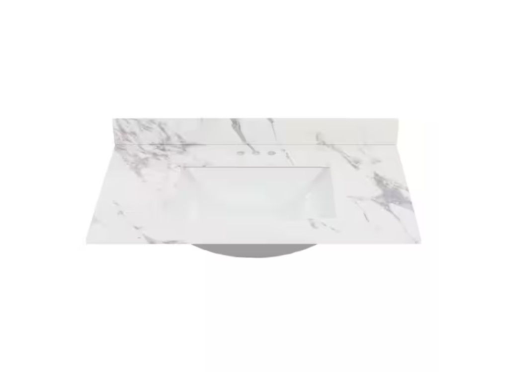 Home Decorators Collection 37 in. W x 22 in. D Engineered Stone Composite White