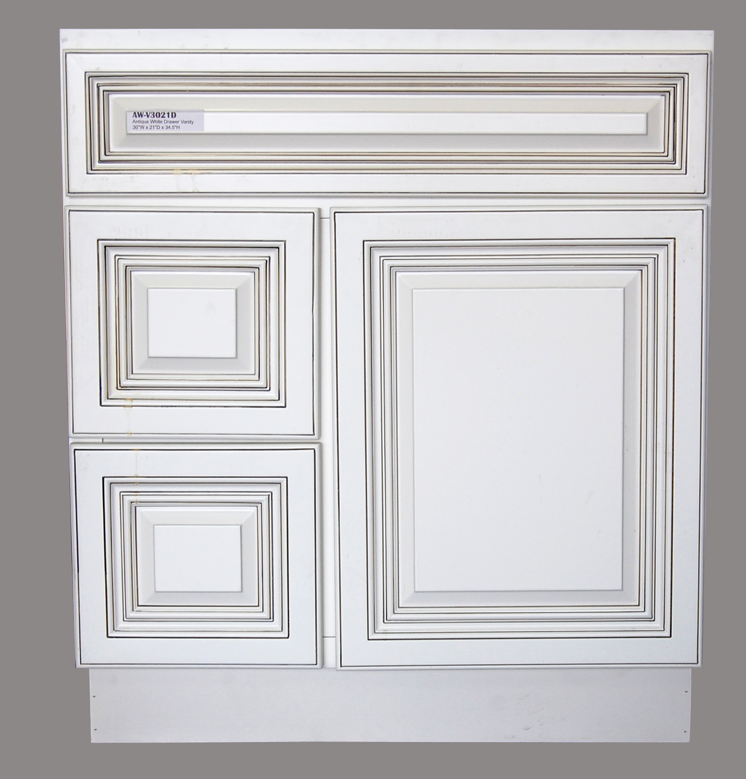 New Antique White Single-sink Bathroom Vanity Base Cabinet 30″ Wide x 21″ Deep