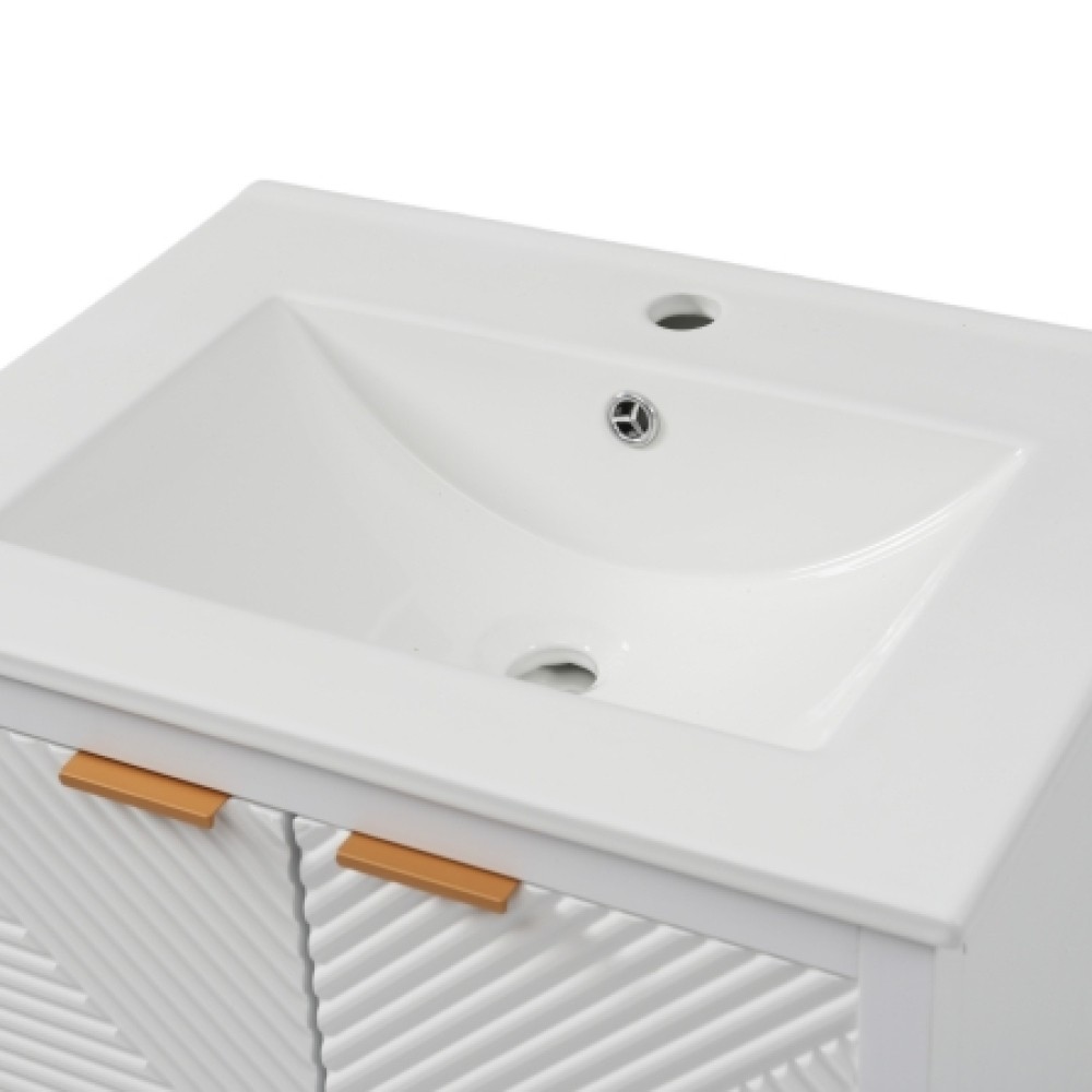 24 In Bathroom Vanity with Sink Combo Bathroom Vanity with Single Faucet Hole