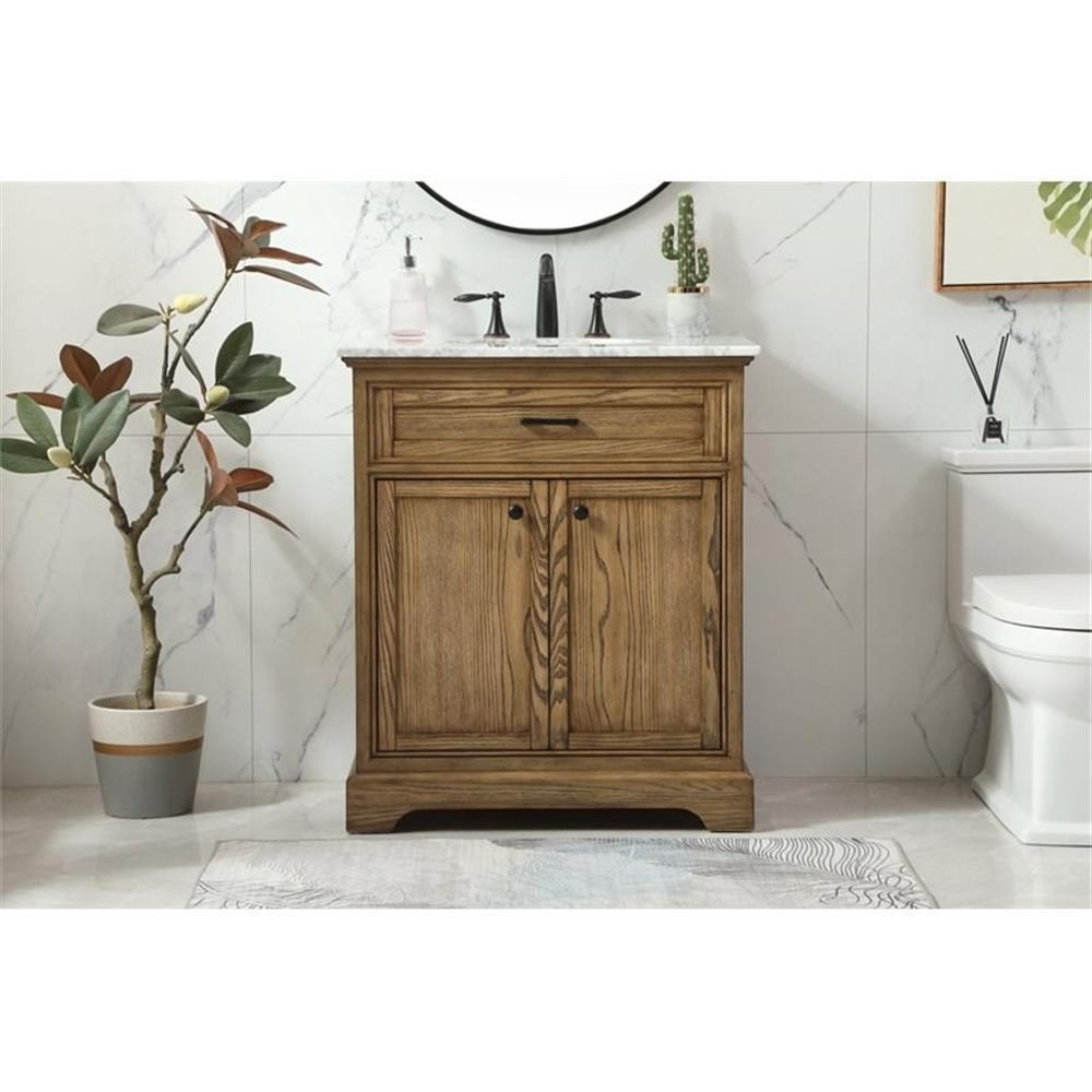 Elegant Decor Americana 30″ Aluminum Alloy Single Bathroom Vanity in Driftwood