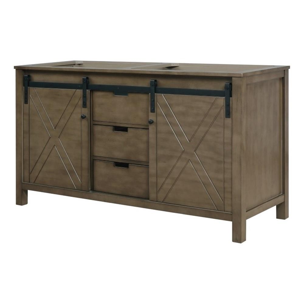 Lexora Home Marsyas 60″ Vanity Cabinet in Rustic Brown