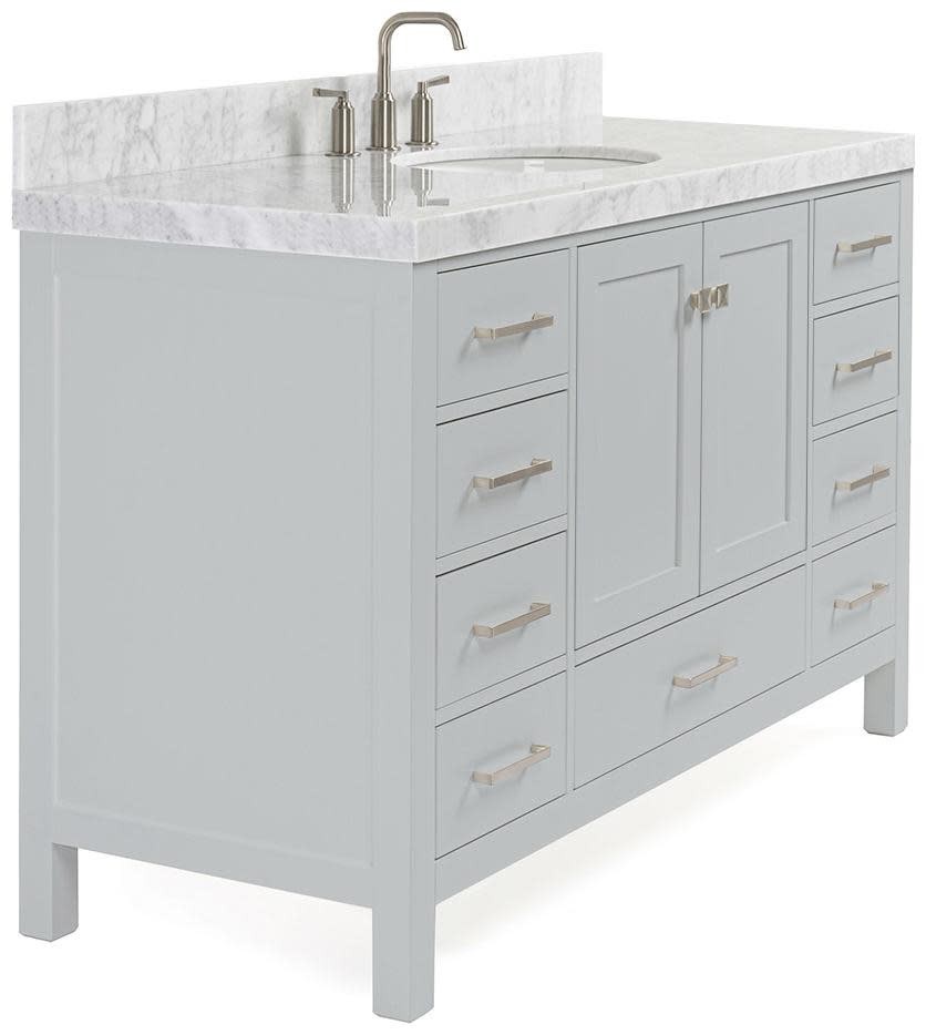 Ariel A054SCW5OVO Cambridge 55″ – Grey / Italian Carrara Marble Top / Brushed
