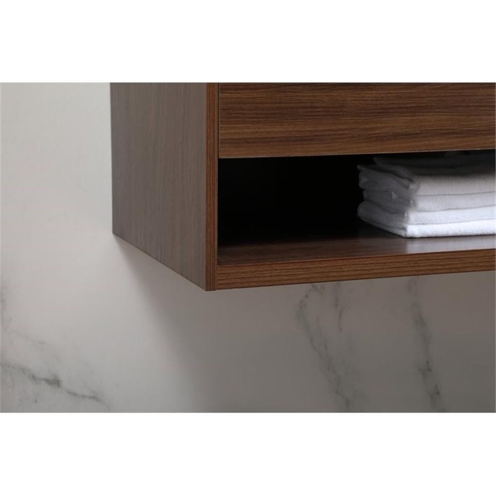 Elegant Decor Roman 48″ Aluminum Alloy MDF Single Bathroom Vanity in Walnut