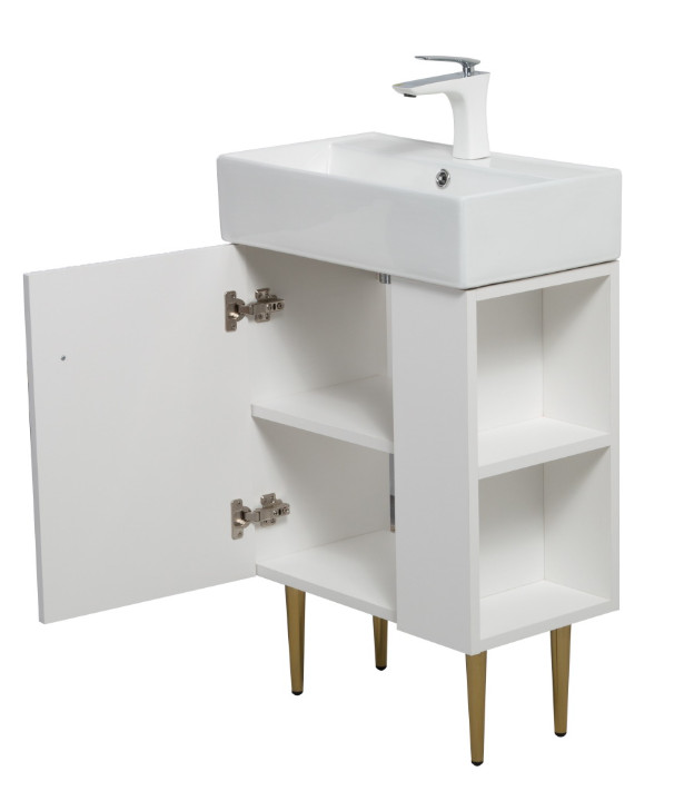21.6″ Vanity Base Only – Open Shelf on the Right – White (24V06-21WHR)