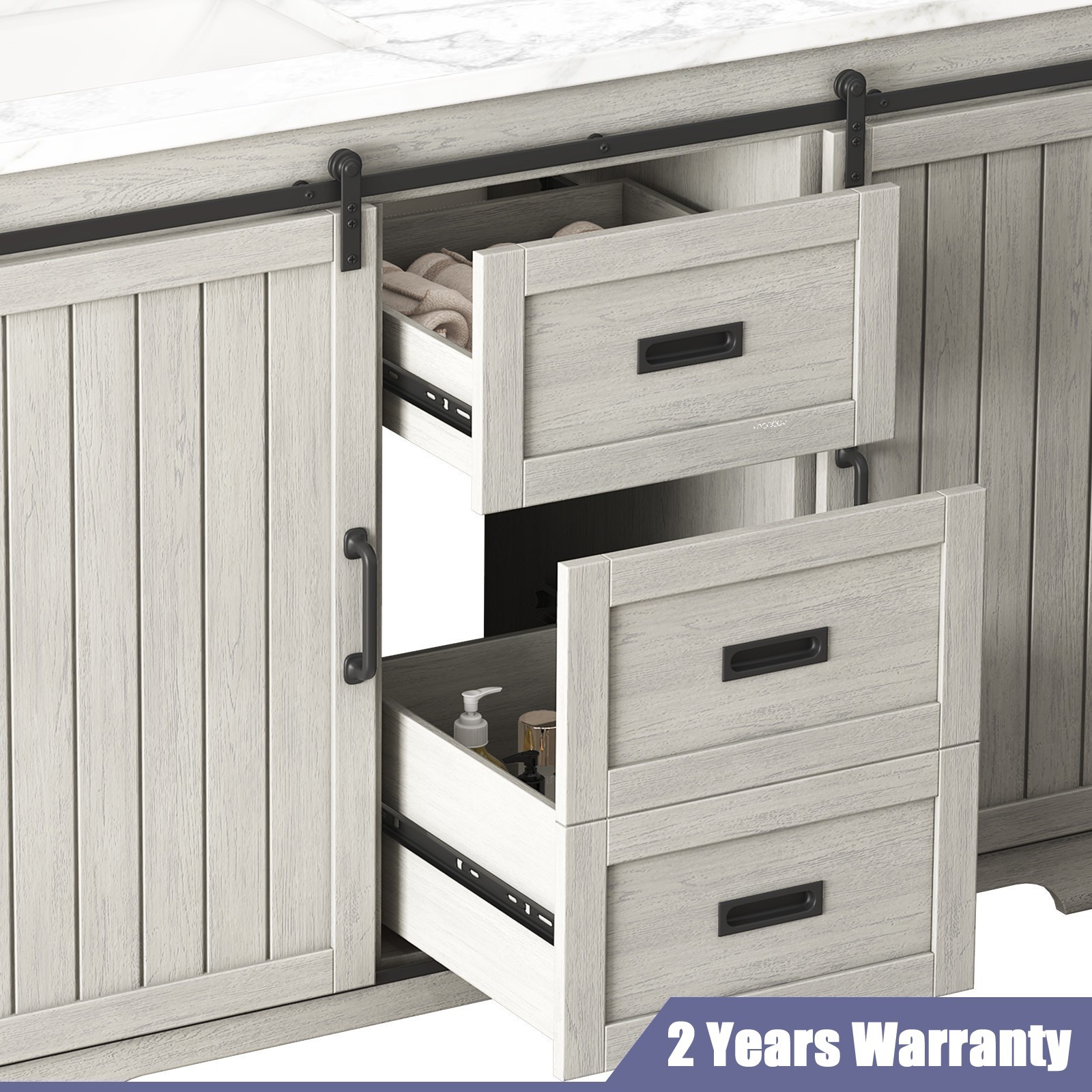 47″ Bathroom Vanity Cabinet with Double Sink Freestanding Storage Cabinet