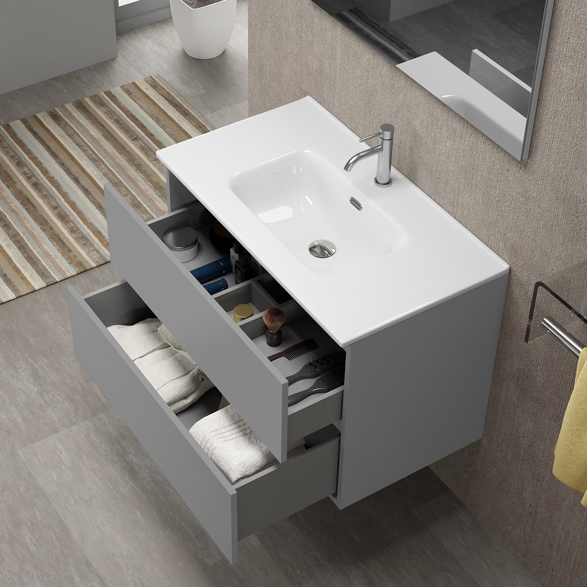 WS Bath Collections Flora C80.000 Flora 32″ Single Wall Mounted – White
