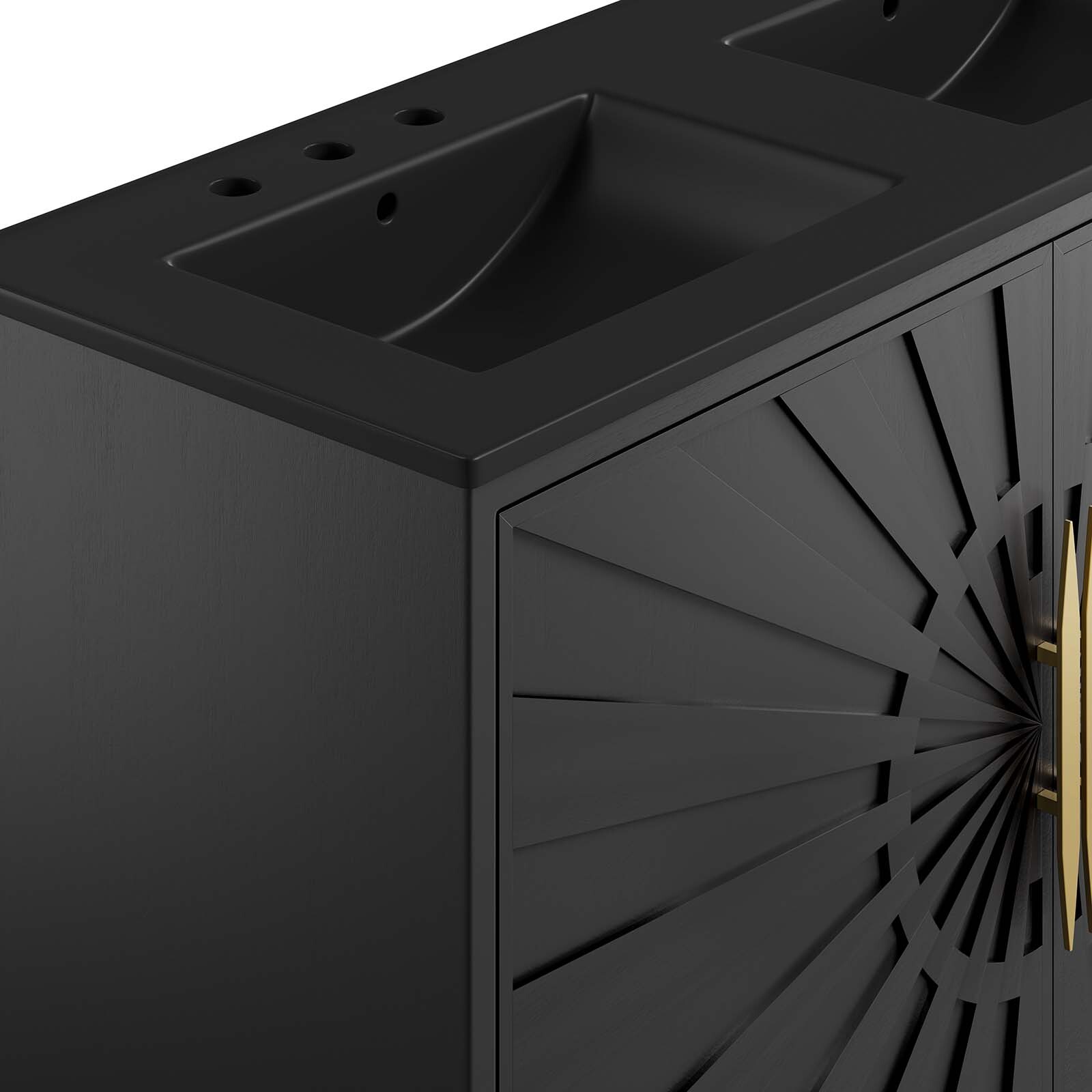 Modway Awaken 48″ Double Sink Bathroom Vanity in Black Black
