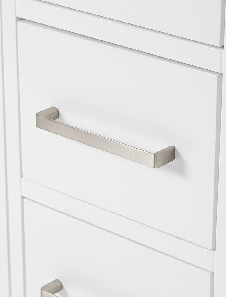 Ariel A042SCW5OVO Cambridge 43″ – White / Italian Carrara Marble Top / Brushed
