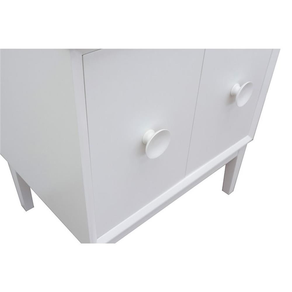 Stora 31″ Solid Wood Single Oval Sink Vanity with Black Galaxy Top in White