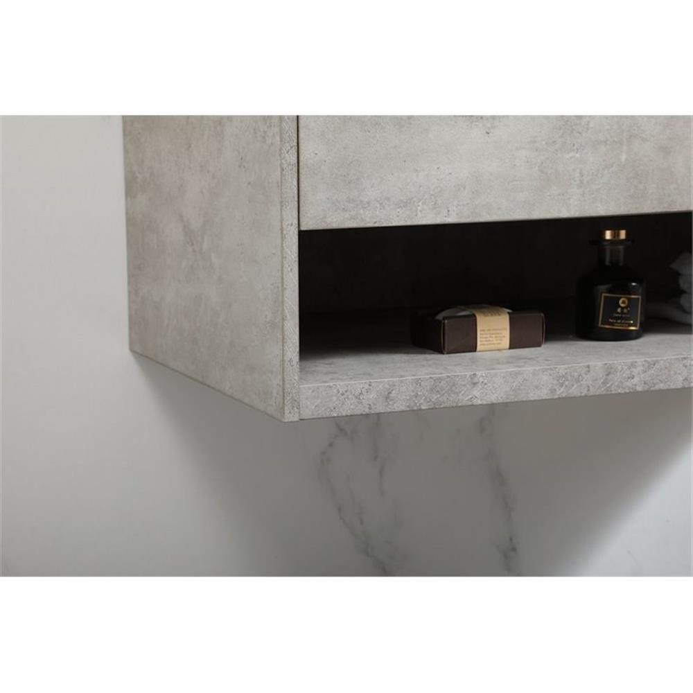 Elegant Decor Roman 36″ Aluminum Alloy MDF Single Bathroom Vanity in Gray