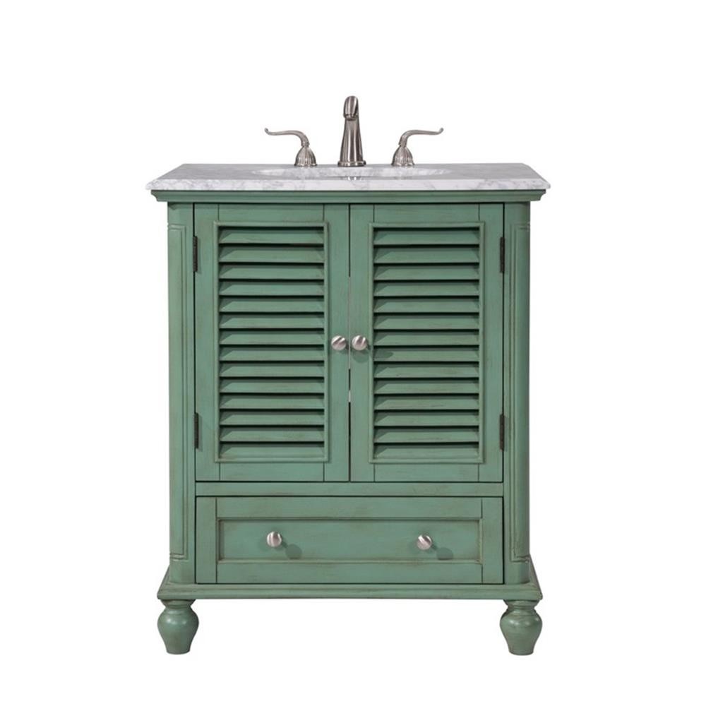 Elegant Decor Rhodes 30″ Wood Single Bathroom Vanity in Vintage Mint Green