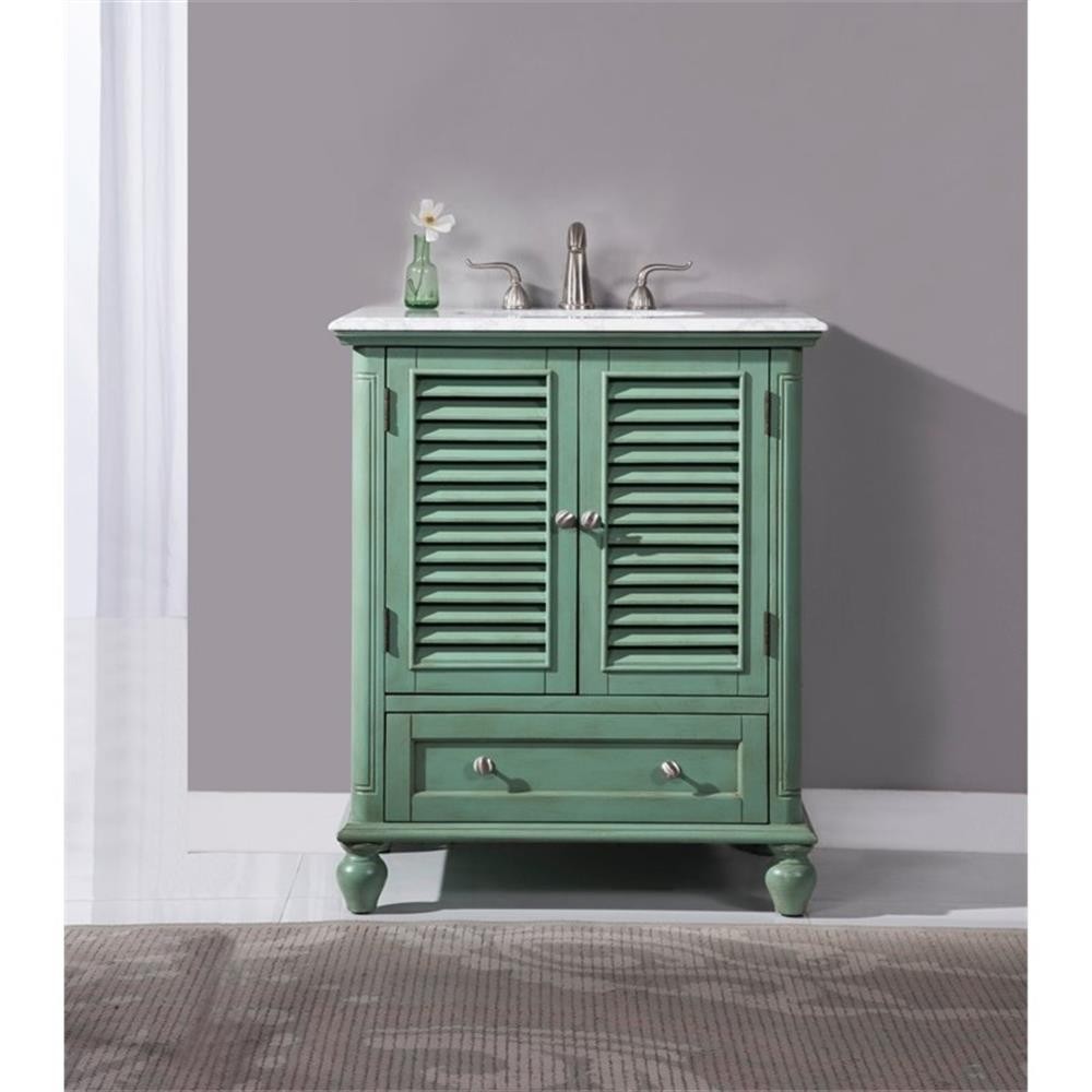 Elegant Decor Rhodes 30″ Wood Single Bathroom Vanity in Vintage Mint Green