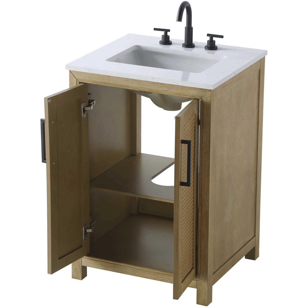 Elegant Lighting VF29524LO Alina 24 X 35 inch Linen Oak Bathroom Vanity Cabinet