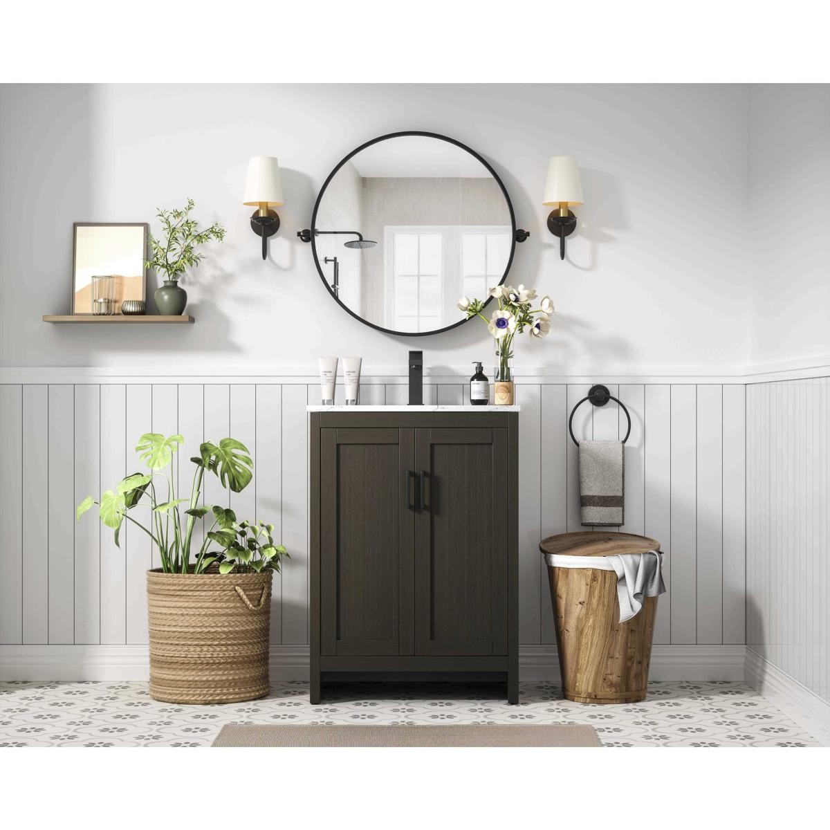 Elegant Lighting VF25124MMB Finnley Vanity Mocha Brown