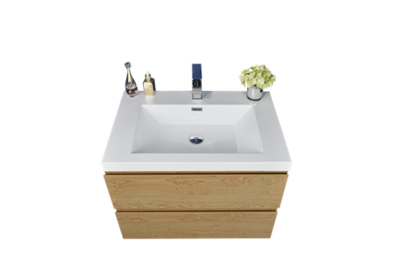 BOHEMIA LINA 30″ WALL MOUNTED BATH VANITY WITH REINFORCED ACRYLIC SINK MOB30