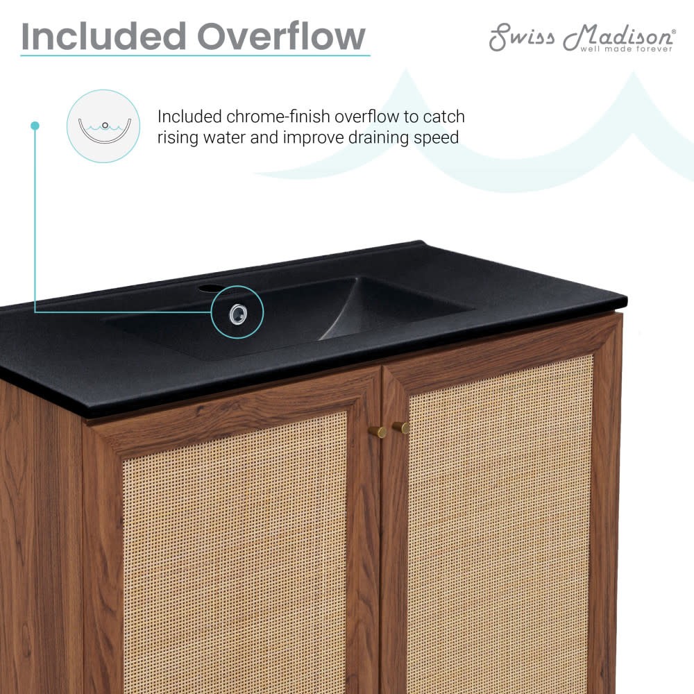 Swiss Madison SM-BV663 Classe 36″ – Brown Oak / Matte Black
