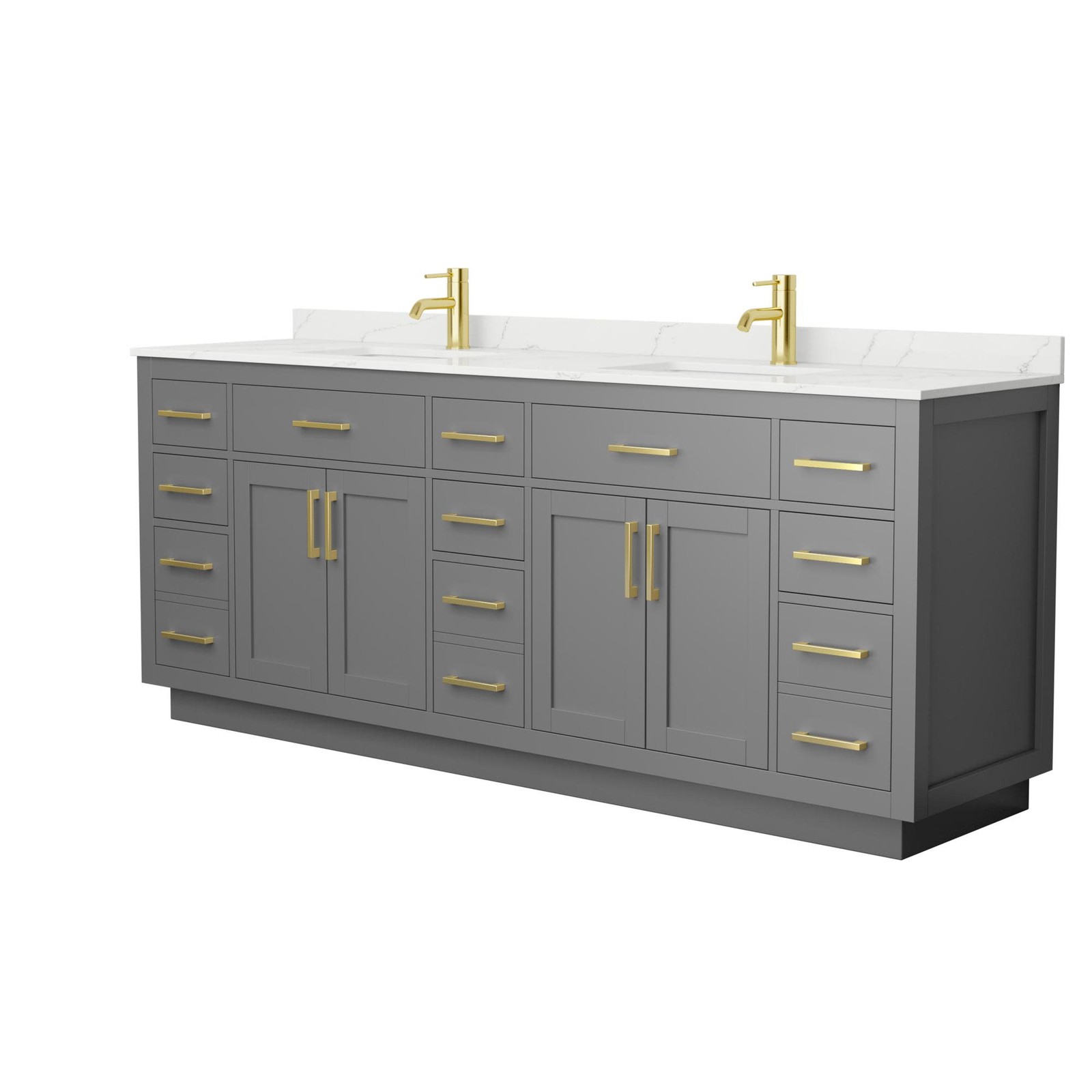 Wyndham Collection WCG262684D-QTZ-UNSMXX Beckett TK 84″ – White / White Quartz