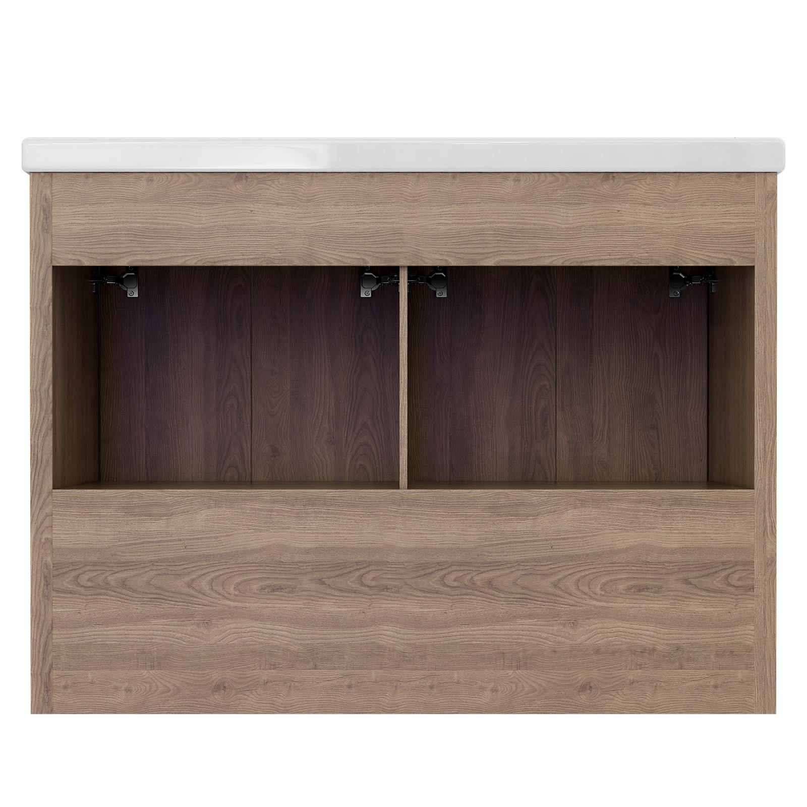 47.3 Inch Modern Bathroom Vanity and Double Ceramic Sinks Storage Cabinet Drawer