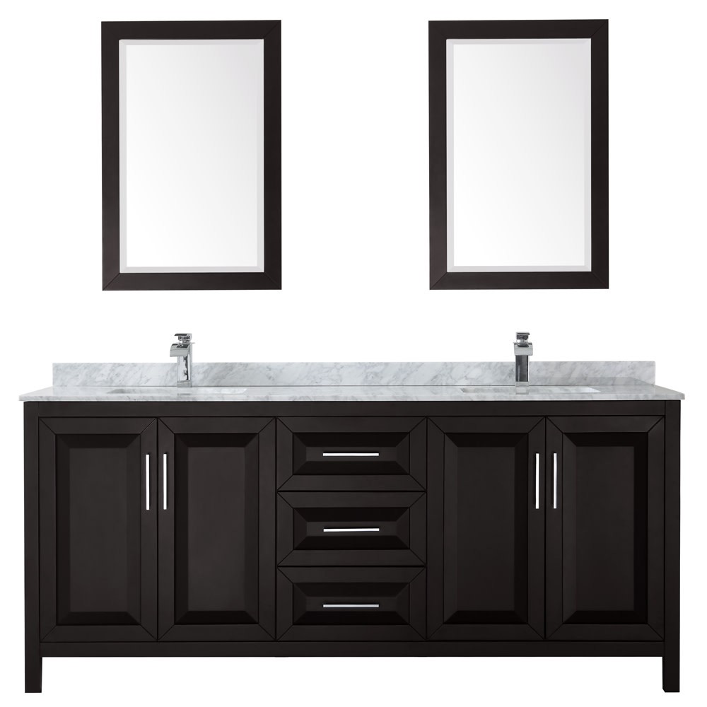 Wyndham Collection WCV252580DUNSM24 Daria 80″ – Dark Gray / White Carrara Marble