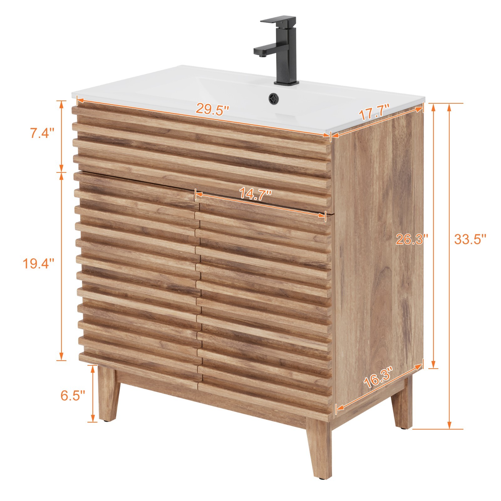 18″/ 24″/ 30″ /36″ Bathroom Vanity Set W/Drop in Sink Faucet Cabinet Combo