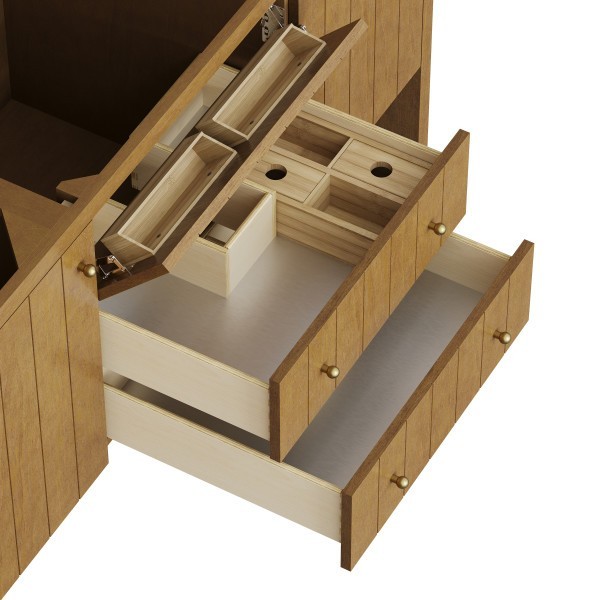 60″ James Martin Hudson 435-V60S-HNO Single Vanity Cabinet Honey Oak