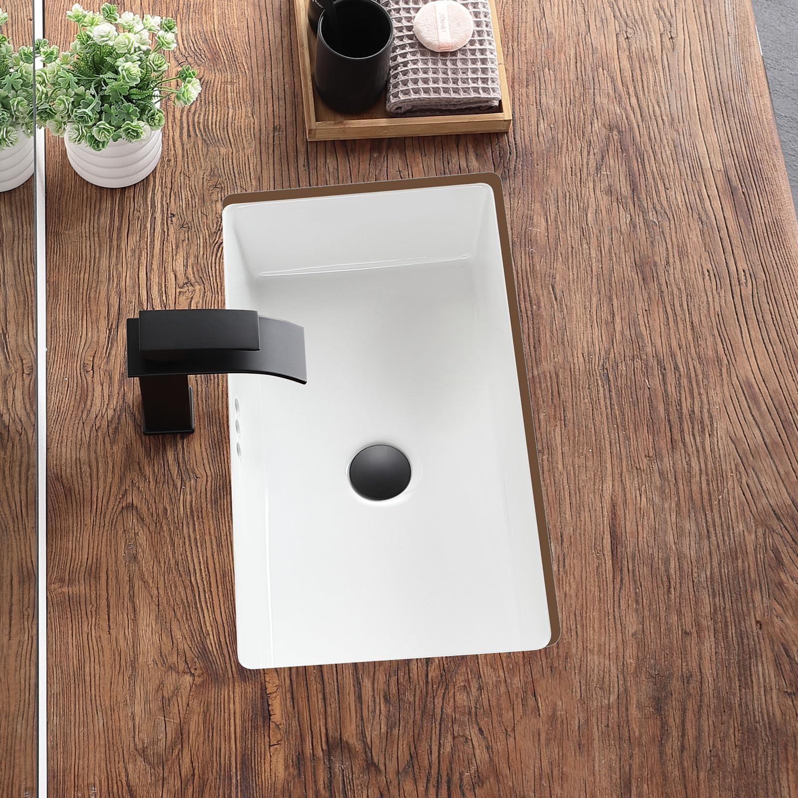 24 Inch Undermount Bathroom Sink Rectangular Undermount Sink White Ceramic Un…