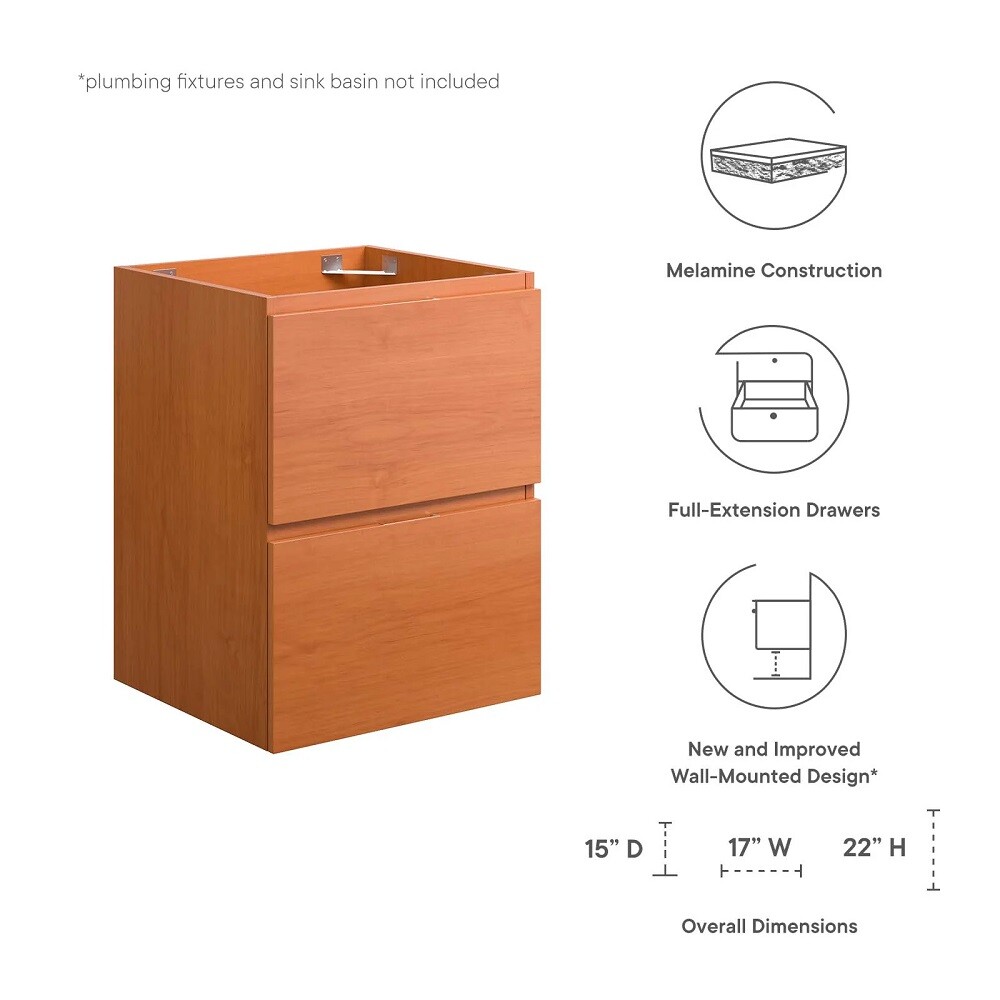 Cherry Walnut Wall-Mount floating Bathroom Vanity Cabinet (Sink NOT Included)