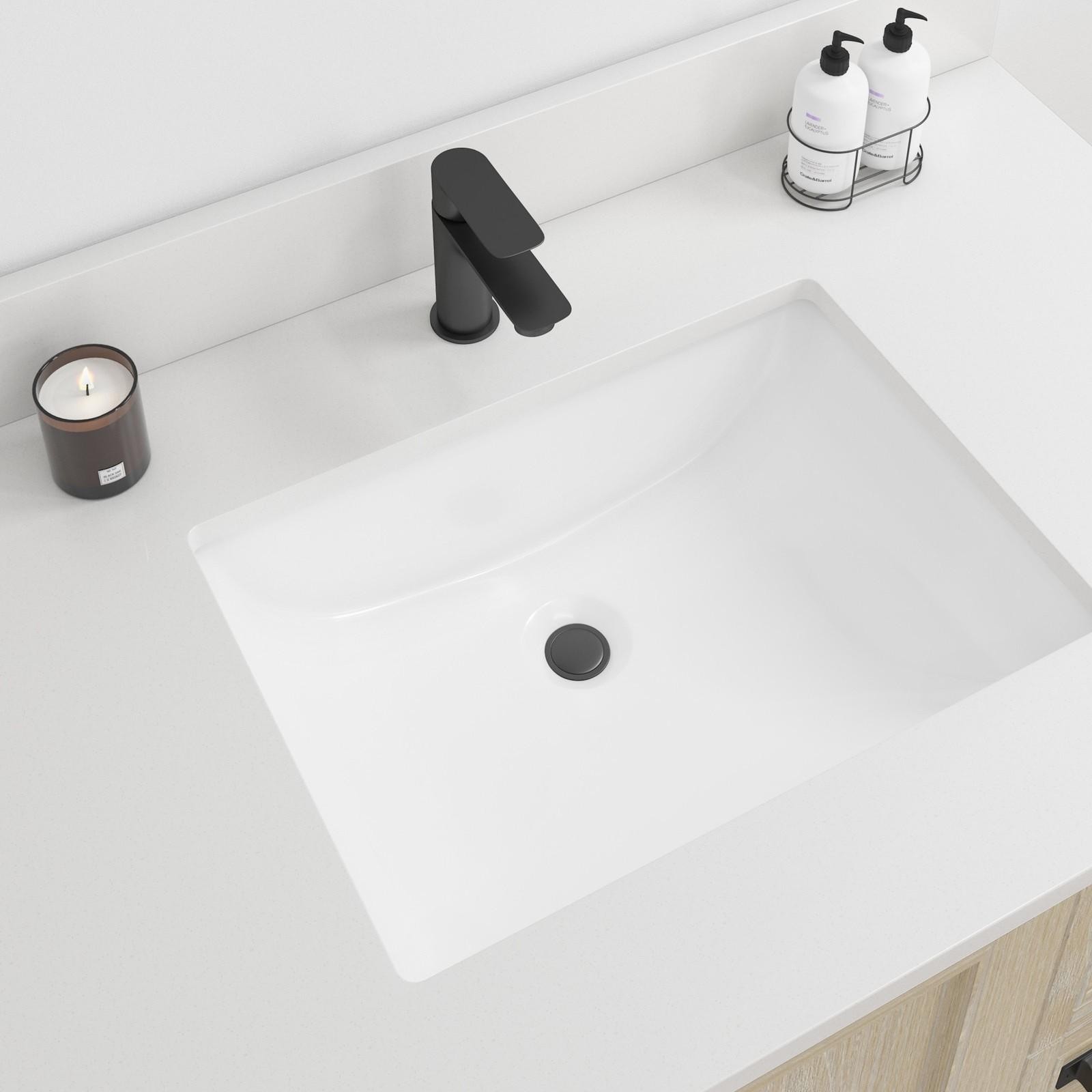 CRAFT + MAIN QZ37221R 37″ Quartz Vanity Top – White