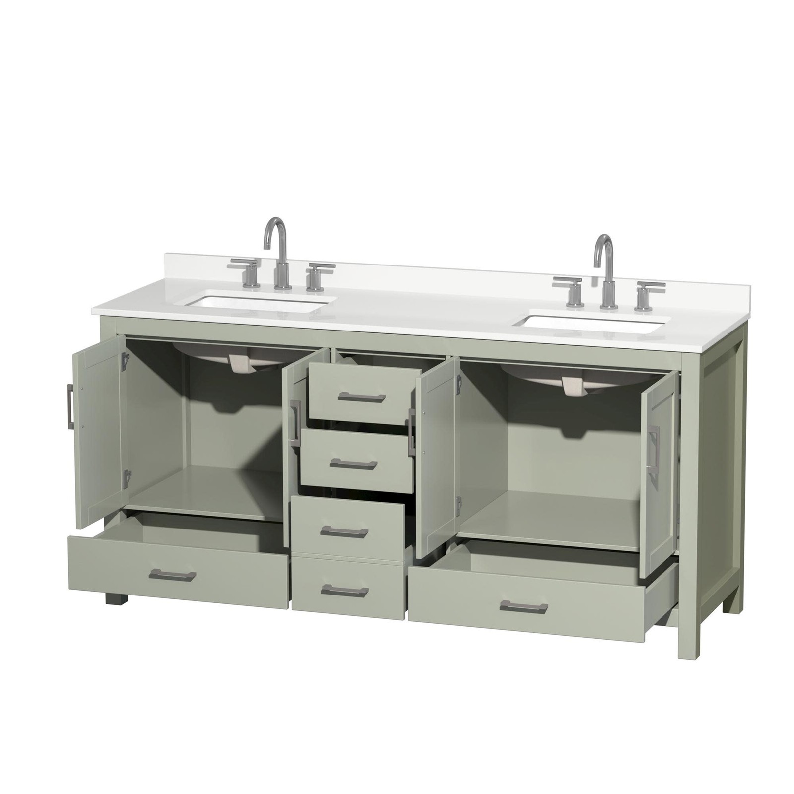 Wyndham Collection WCS141472D-QTZ-US3MXX Sheffield 72″ – Gray / Giotto Quartz