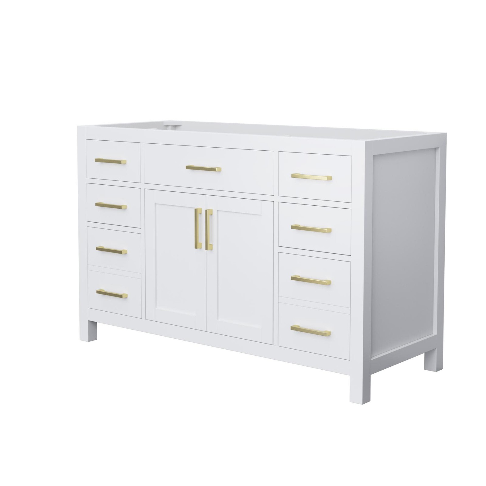 Wyndham Collection WCG242454S-CX-MXX Beckett 53″ Single – White / Brushed Gold