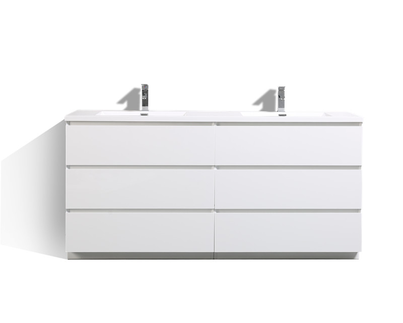 ANGELES 72″ FREESTANDING BATH VANITY WITH DOUBLE REINFORCED ACRYLIC SINKS
