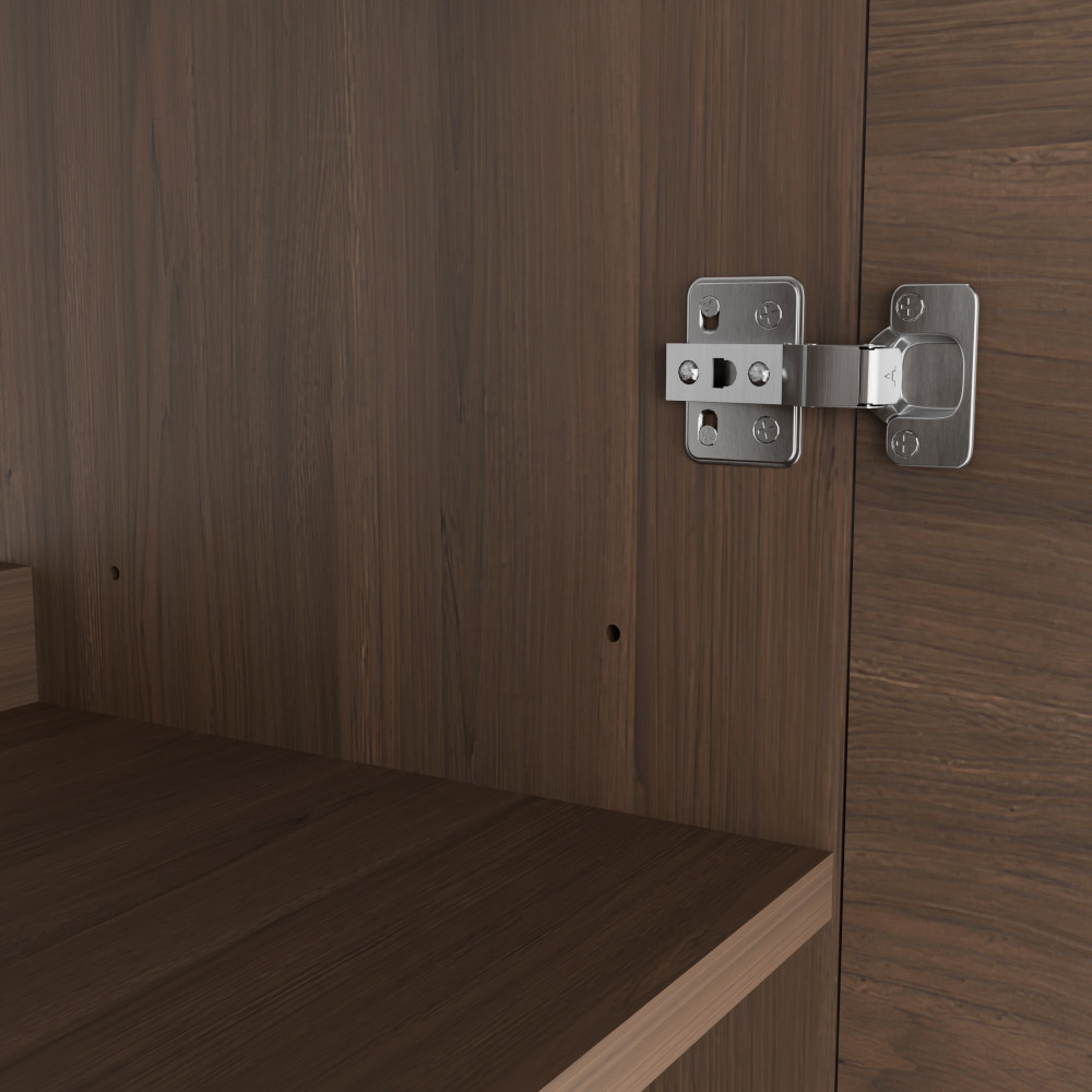 30 inch brown Bathroom Vanity with Louvered Doors and Sink Combo