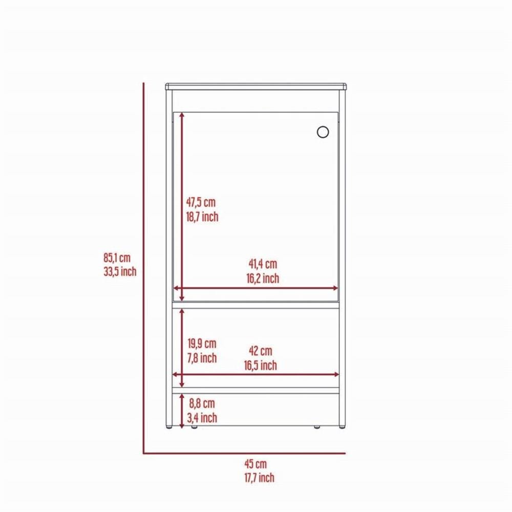 Atlin Designs Modern Metal Free Standing Vanity Cabinet in White