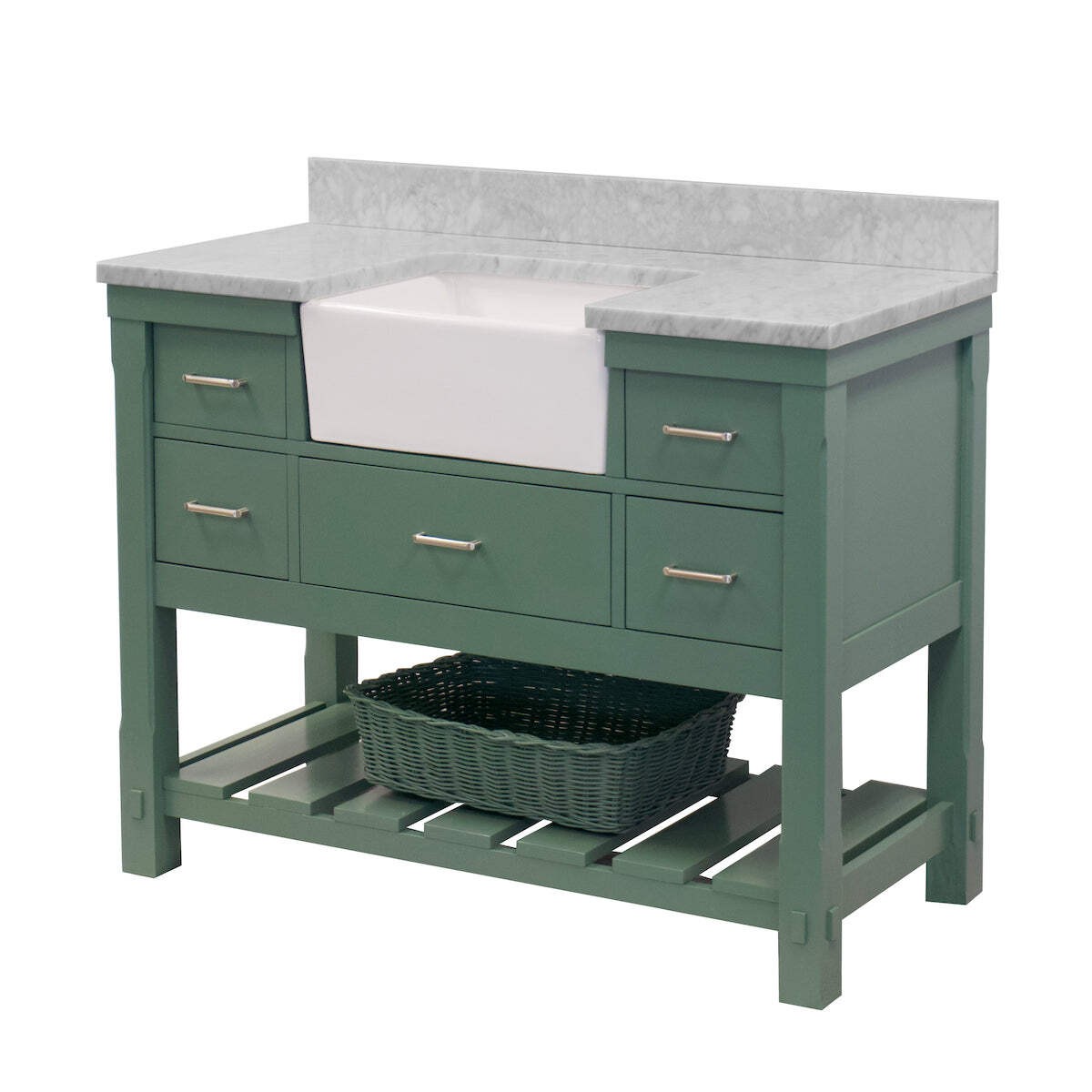 Charlotte 48-inch Farmhouse Vanity with Carrara Marble Top