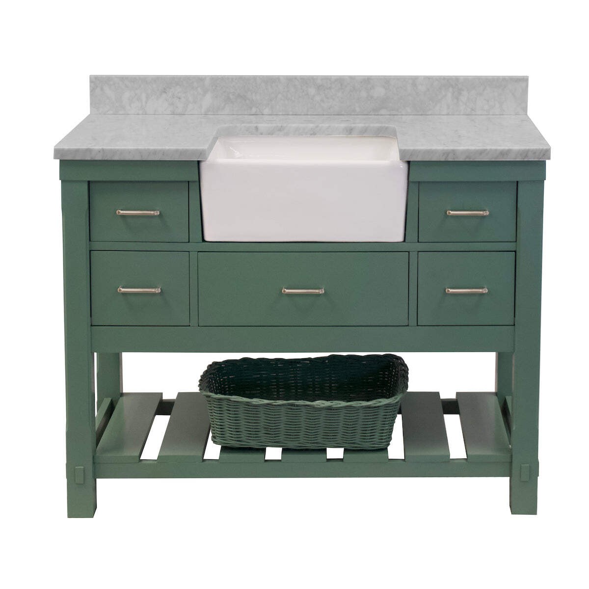 Charlotte 48-inch Farmhouse Vanity with Carrara Marble Top