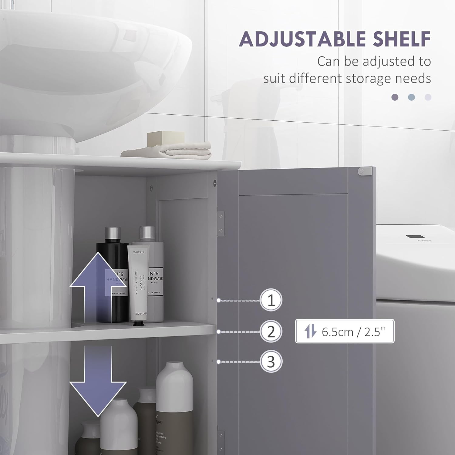 23.5″ Pedestal Sink Storage Cabinet Freestanding Bathroom Under Sink Cabinet