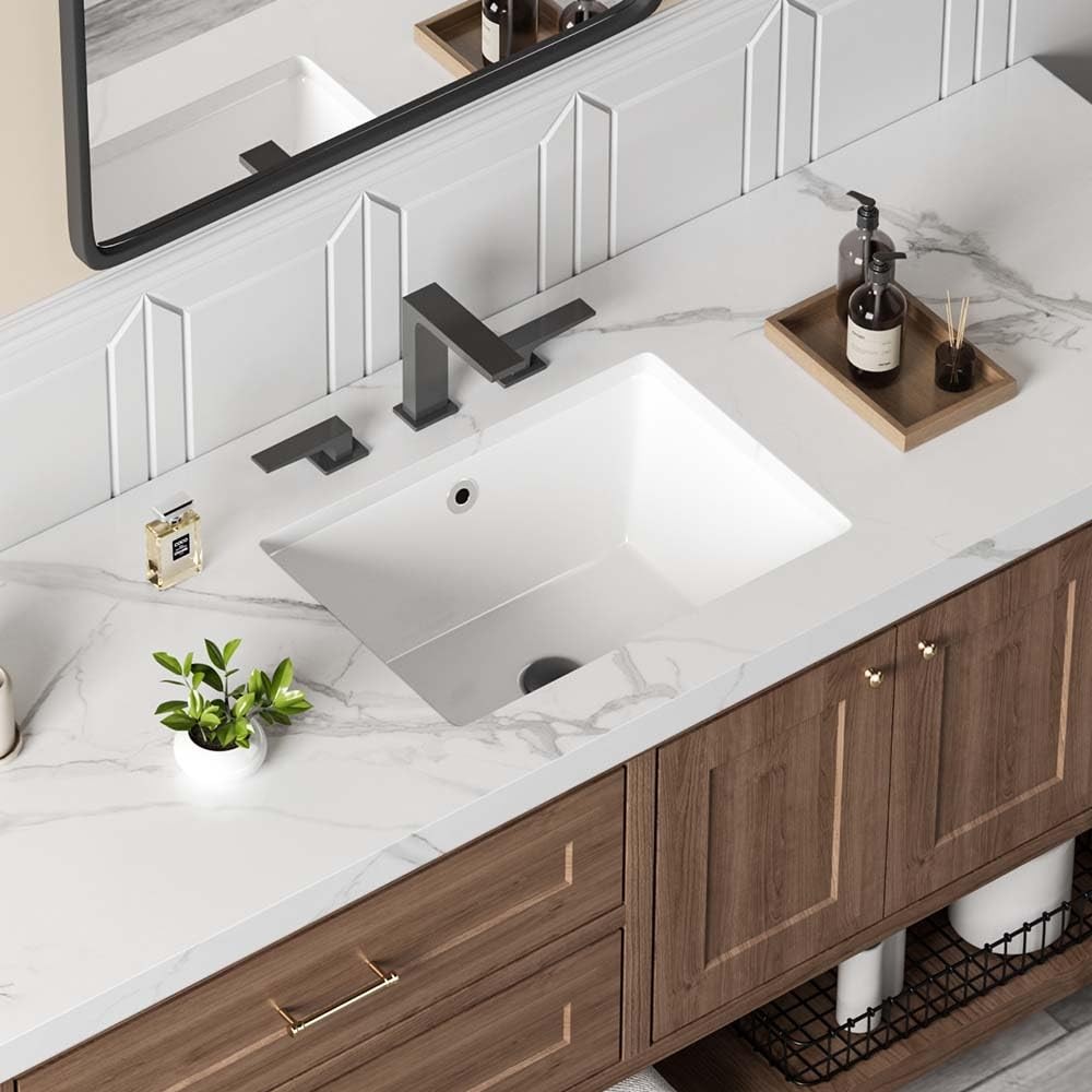 16in Undermount Bathroom Sink Rectangular, 15.7″ x11.8″ Small Vessel Sink Rec…