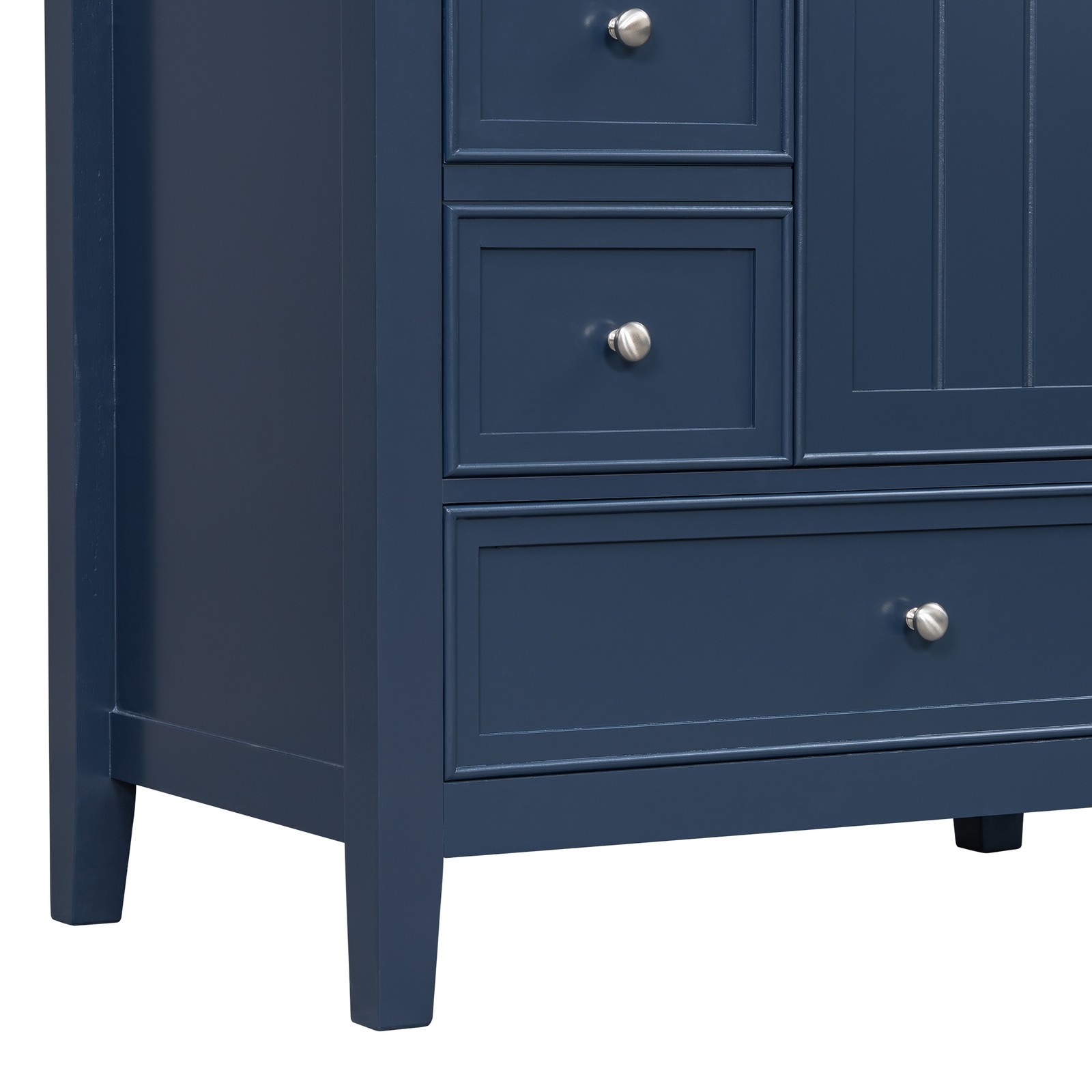 30″ Blue Bathroom Vanity with Sink, 1 Cabinet & 3 Drawers, Solid Wood & MDF