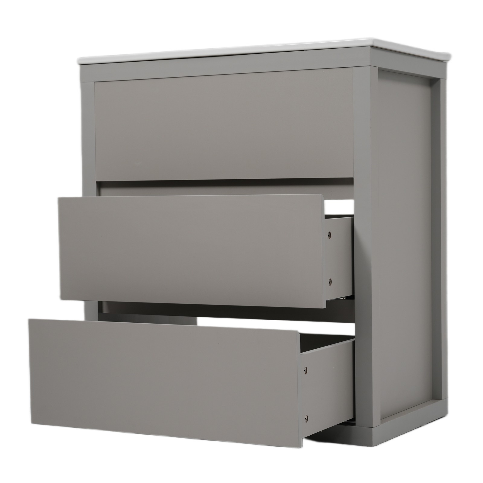 30″ Bathroom Vanity with Ceramic Sink & 2 Drawers, Gray