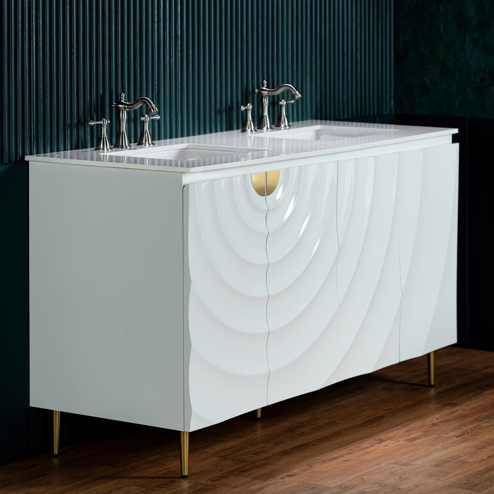 Woodbridge 60″x22″ Bathroom Vanity with Double Ceramic Undermount Sinks