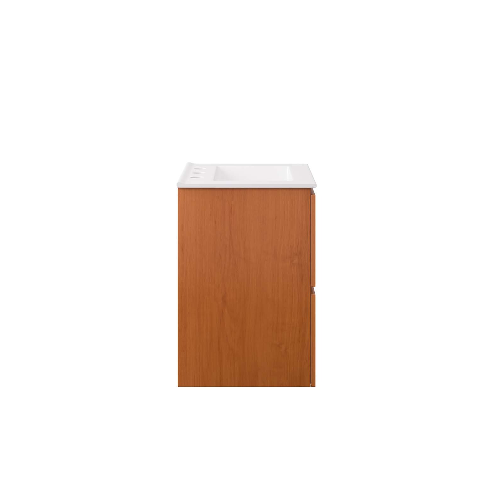 Modway Scenic 18″ Wall-Mount Bathroom Vanity in Cherry White