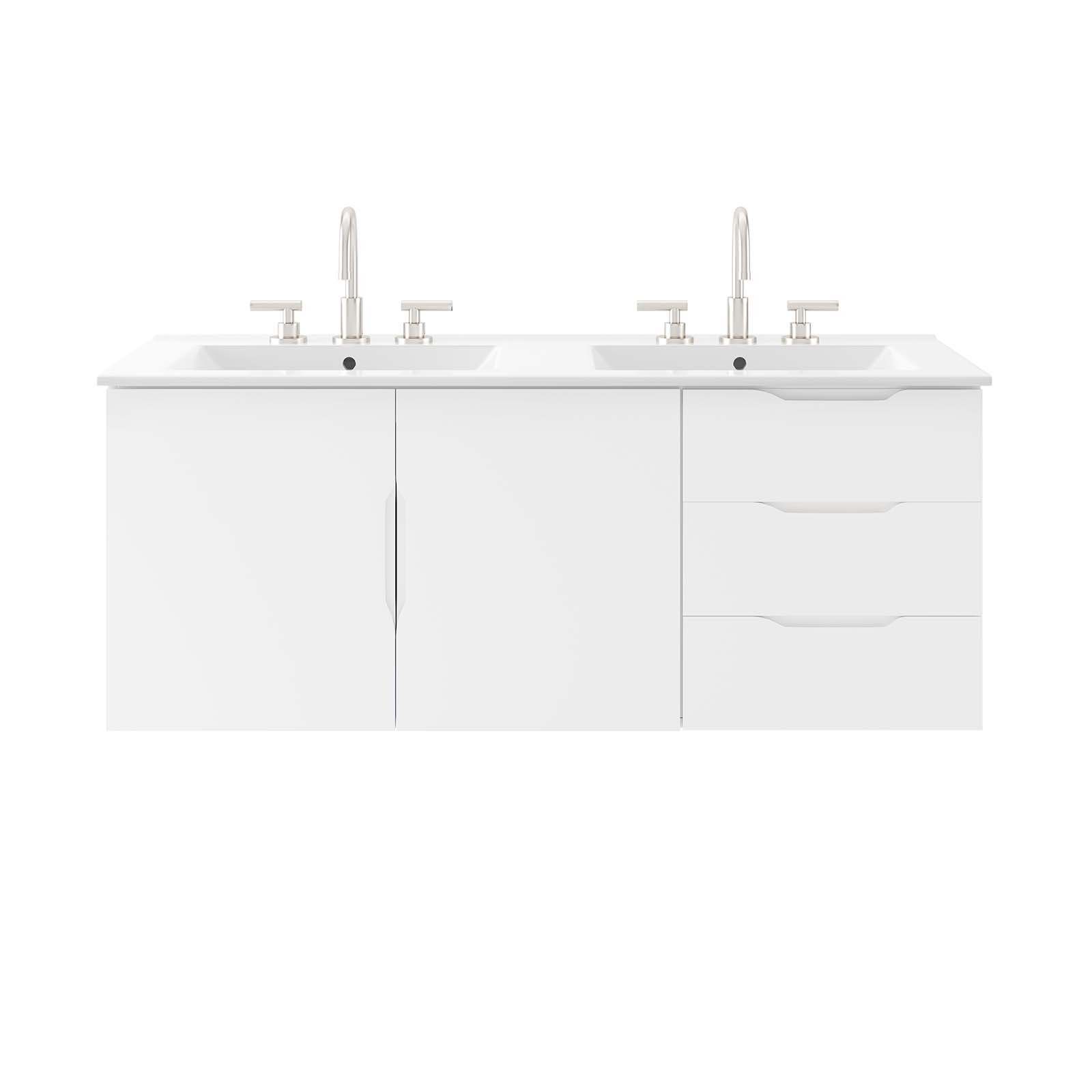 Modway Vitality 48″ Double Sink Bathroom Vanity in White White