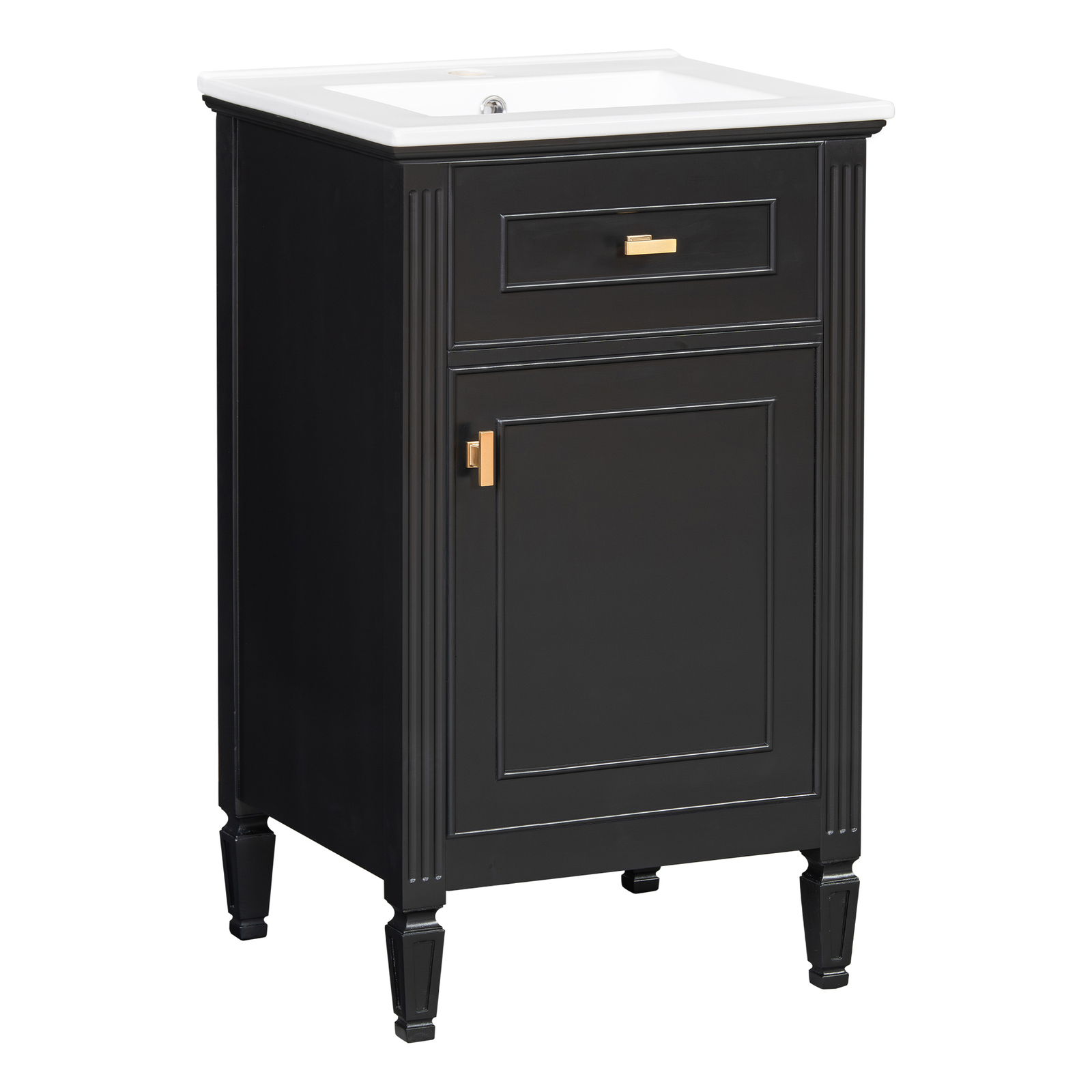 20″ Bathroom Wood Vanity with Ceramic Sink Modern Freestanding Storage Cabinet