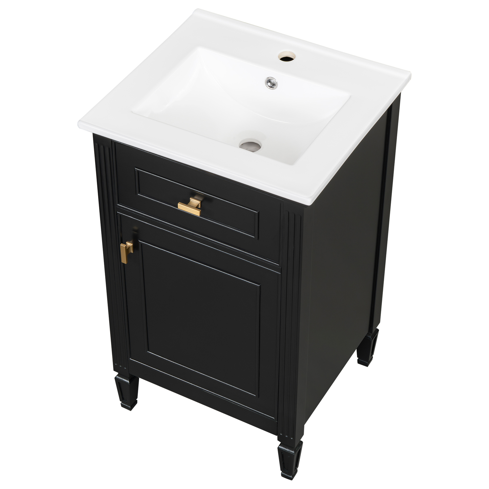 20″ Bathroom Wood Vanity with Ceramic Sink Modern Freestanding Storage Cabinet