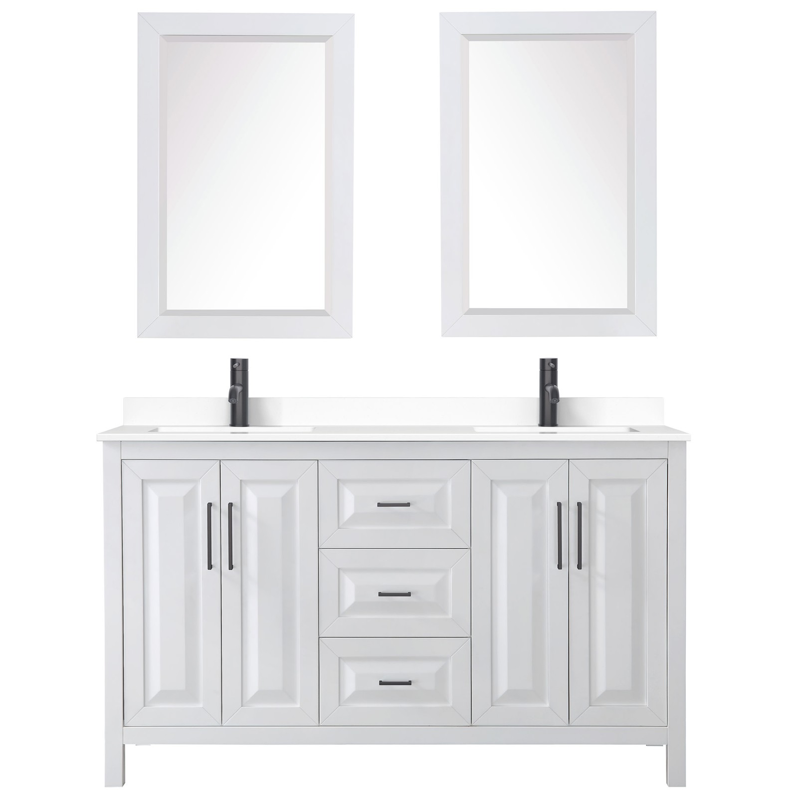 Wyndham Collection WCV252560D-VCA-M24 Daria 60″ – Dark Gray / White Cultured