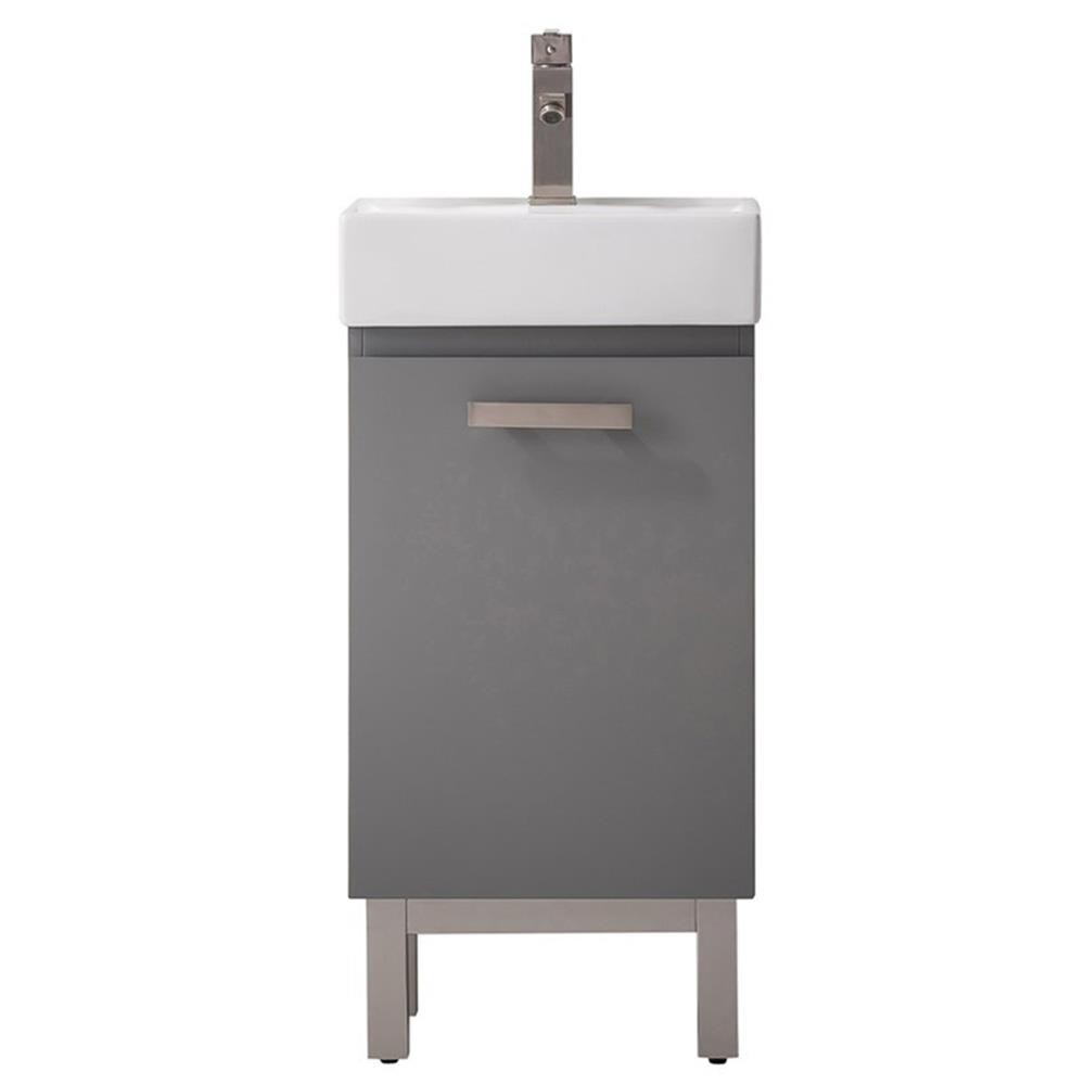Design Element Stella 16.5″ Wood Single Sink Vanity in Gray