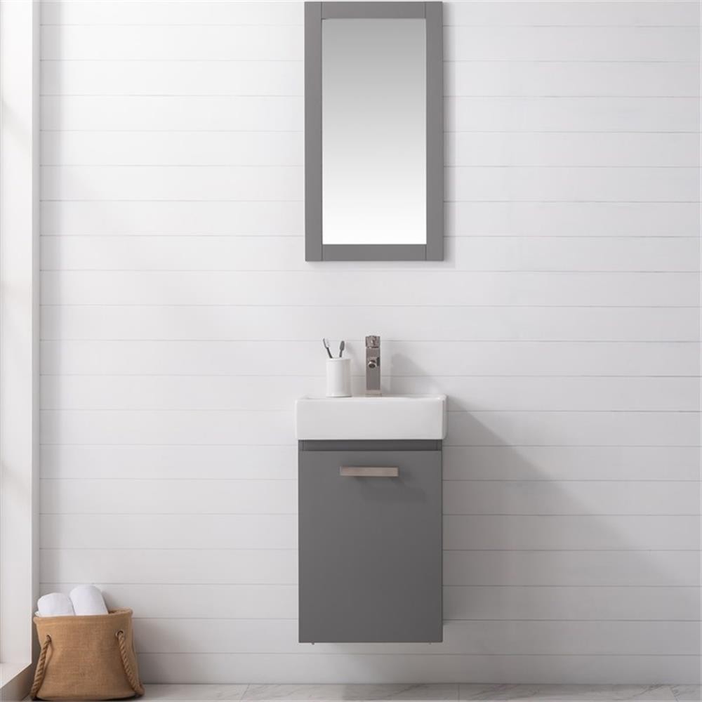 Design Element Stella 16.5″ Wood Single Sink Vanity in Gray
