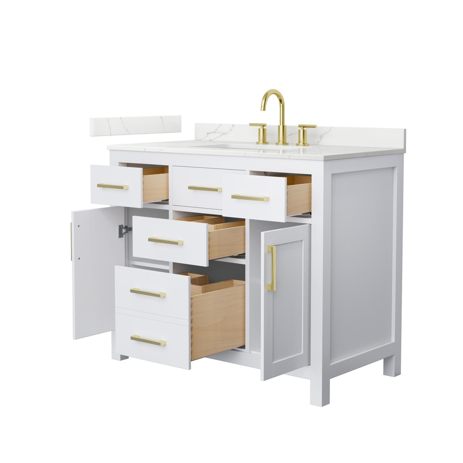 Wyndham Collection WCG2424-42S-QTZ-US3MXX Beckett 42″ – White / Giotto Quartz
