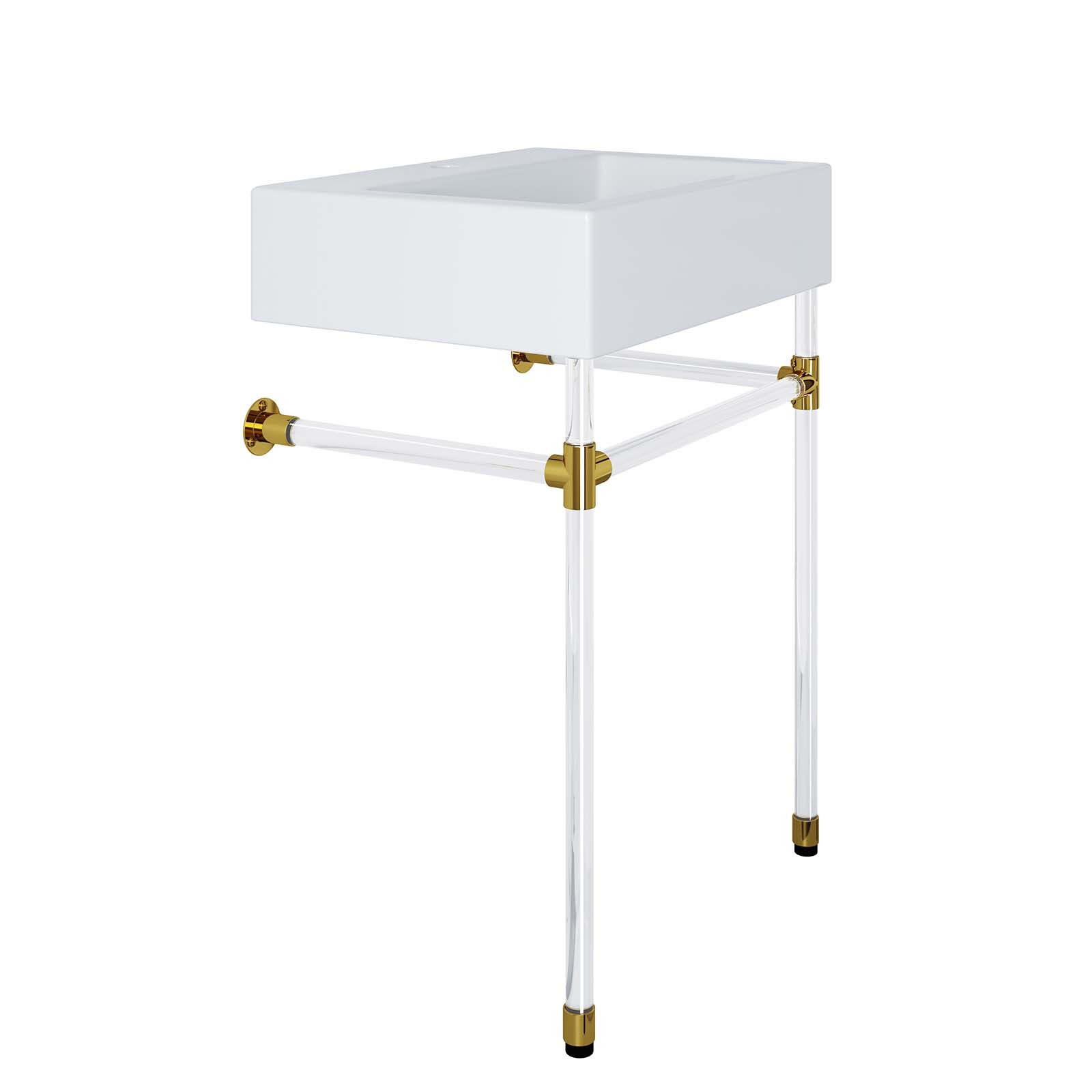 Modway Redeem 24″ Wall-Mount Acrylic Bathroom Vanity